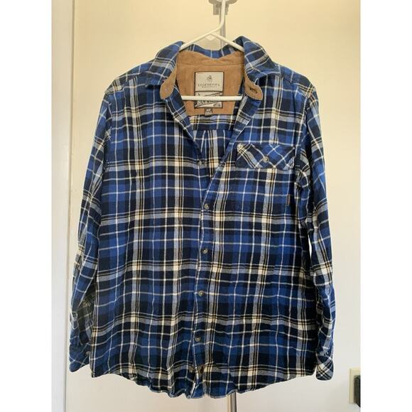 Legendary Whitetail Plaited Flannel Buck Camp Ranch Country Button Down Outdoor - Picture 1 of 7